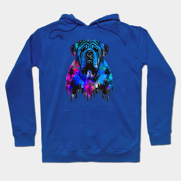 Neapolitan Mastiff Guard Dog Stencil Hoodie by Furrban